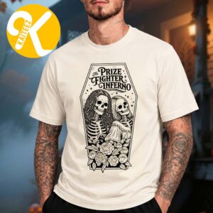 The Prize Fighter Inferno Merch At Neverender Festival 2026 Skeleton Lovers Floral Coffin Unisex T-Shirt