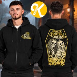 The Prize Fighter Inferno Merch At Neverender Festival 2026 Skeleton Lovers Floral Coffin Zip Up Hoodie