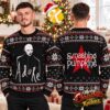 The Smashing Pumpkins Gish Rainbow Starburst Flower Burgundy Ugly Christmas Sweater