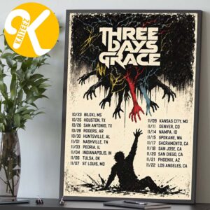 Three Day Grace US Tour 2026 Tour Dates Home Decor Poster Canvas