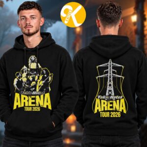 Tokio Hotel Merch Arena Tour 2026 Photo Band Black Two Sided Unisex Hoodie