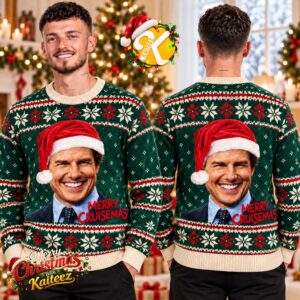 Tom Cruise Santa Hat Merry Cruisemas Green Ugly Christmas Sweater
