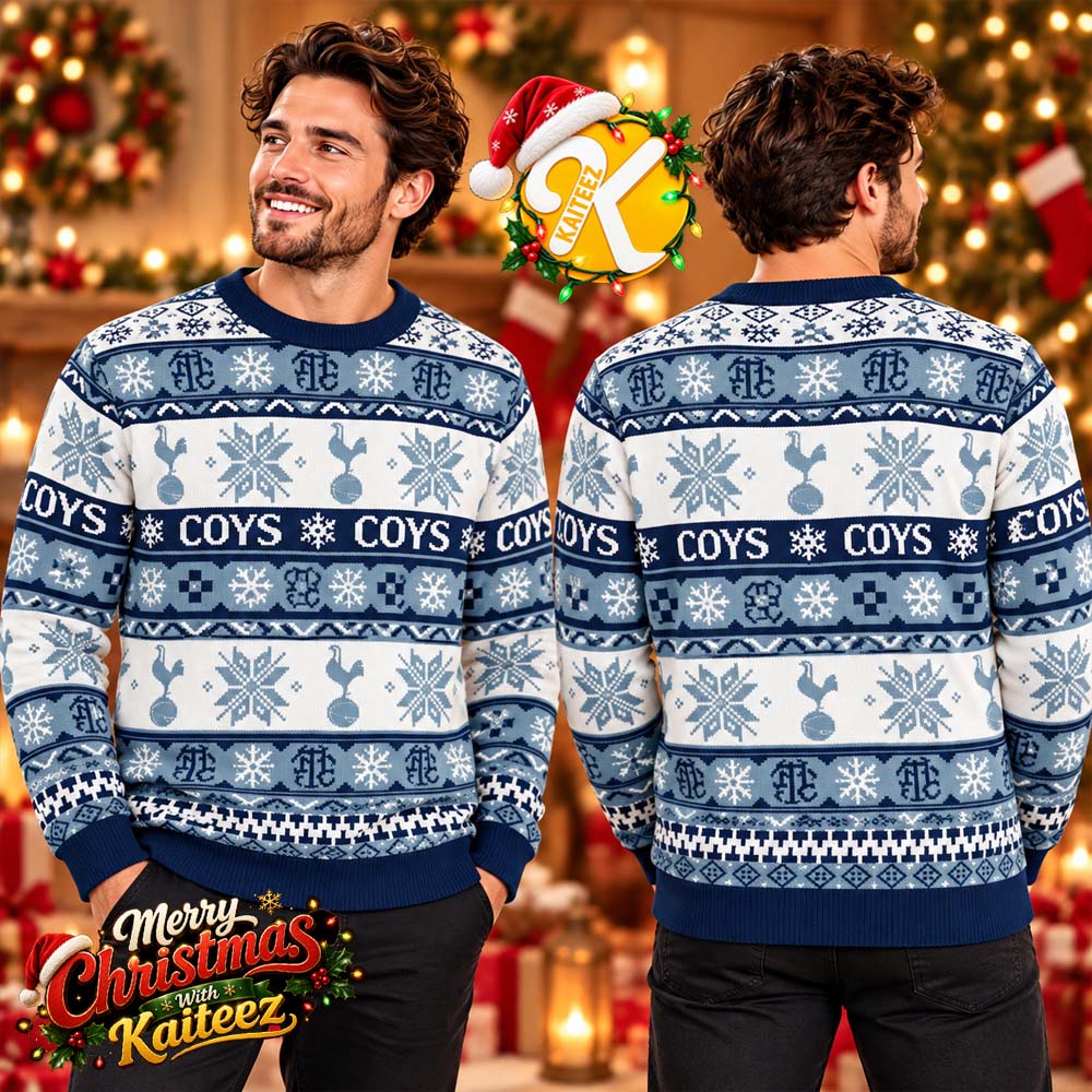 Tottenham Hotspur Fairisle COYS Christmas Navy Jumper Xmas Holiday Ugly Sweater Tottenham Hotspur Fairisle COYS Christmas Navy Jumper Xmas Holiday Ugly Sweater