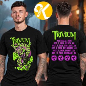 Trivium Merch Australia Tour 2026 Dateback Two Sided Unisex T-Shirt