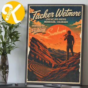 Tucker Wetmore Event Poster Live At Red Rocks Amphitheatre In Morrison CO On October 27 2026 Home Decor Poster Canvas