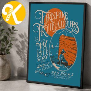 Turnpike Troubadours Morrison CO Event Poster At Red Rocks Amphitheatre In Morrison CO On May 13 14 2027 Home Decor Poster Canvas