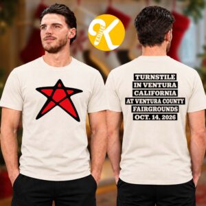 Turnstile Ventura CA Exclusive Event Tee At Ventura County Fairgrounds In Ventura CA ON October 14 2026 Two Sided Unisex T-Shirt