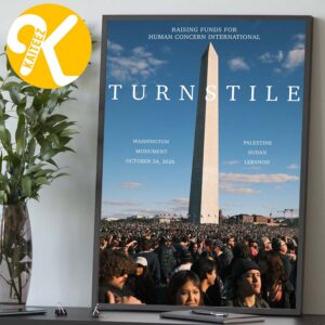Turnstile Washington DC Event Poster At Washington Monumen In Washington DC On October 24 2026 Home Decor Poster Canvas