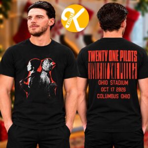 Twenty One Pilots Merch At Ohio Stadium In Columbus OH On October 17 2026 Band Members Graphic Two Sided Unisex T-Shirt