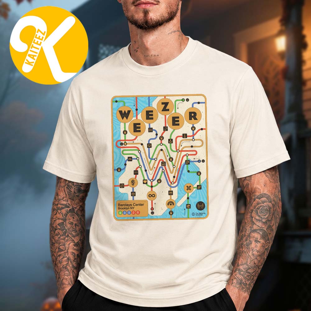 Weezer Brooklyn NY Event Poster At Barclays Center In Brooklyn NY On September 30 2026 Unisex T-Shirt Weezer Brooklyn NY Event Poster At Barclays Center In Brooklyn NY On September 30 2026 Unisex T-Shirt