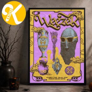 Weezer Dallas TX Event Poster At American Airlines Center In Dallas TX On October 17 2026 Home Decor Poster Canvas