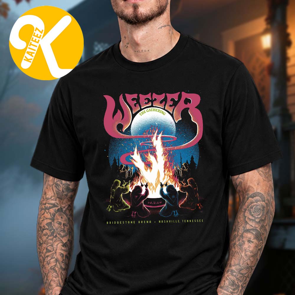 Weezer Nashville TN Event Poster At Bridgesotne Arena In Nashville TN On October 9 2026 Unisex T-Shirt Weezer Nashville TN Event Poster At Bridgesotne Arena In Nashville TN On October 9 2026 Unisex T-Shirt