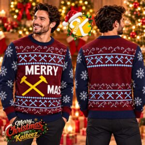 West Ham United The Hammers Merry Xmas Christmas Jumper Holiday Ugly Sweater